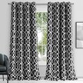 Palacedesigns 84 in. Jet Black Trellis Black Out Window Curtain Panel PA3107136